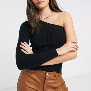 ASOS Ribbed Sweater with One Shoulder